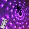 4FT Halloween Decorations Spider Web Lights - Diameter 70 LED with Black Spider, Waterproof Net Lights, Remote Control, 8 Modes Cobweb Halloween Decorations for House Garden Indoor Outdoor (Purple)